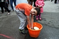 Holy Trinity Primary School Summer Fair<br />Daniel Hollinshead prepares to 'soak the teacher'