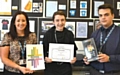 Frances Fielding (left) and Anthony Jackson (right) with Jack Greenwood (who won a logo competition)