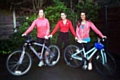 Natalie, Nikki and Jess get ready for their chairty cycle ride