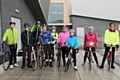 Enthusiastic bike riders before they set off on their cycle