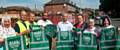 Members of the Rochdale Environmental Action Group with thier new Green Reflective Jackets with the message: R.E.A.G., Volunteer, Love Rochdale  - Hate Litter
