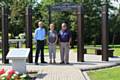 Councillor Colin Lambert, Councillor Jacqui Beswick and Councillor Peter Rush at Heywood Cemetery