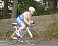 Mark Byrom looking motivated as he ascents Sheephouse Lane for the second time
