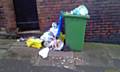 Rubbish left on Finsbury Street in Rochdale 
