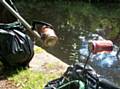 Coke cans, plastic bottles thrown into the canal