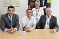 Ed Timpson joins Gary Oliver, Chairman of the Student Council, Marion Sherriff, Chairwoman of Governors and Stuart Pidgeon, Headteacher during his tour of Redwood