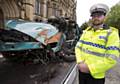 Car wreckage from a drink drive crash