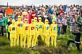 Morphsuit men at Blackstone Edge for the Tour de France