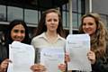 Robab Masood (4A*, 3A, 2B, A Level EPQ), Amelia Gavin (3A*, 5A) and Lauren Chapman (3A*, 3A, Merit and A Level EPQ)