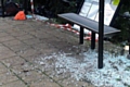 Littleborough bus stop smashed