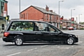 Jim Dobbin's coffin arriving for interment at Rochdale Cemetery