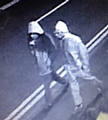 CCTV image of suspects believed to have robbed a petrol station with a hammer