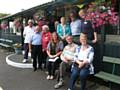 The two NWIB Judges relaxing at the end of their visit with members of Pennines In Bloom at Ladybarn (Milnrow) Bowling Club