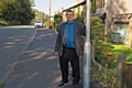 Councillor John Hartley at the location of one of the former post boxes