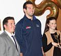 Mr Jeffrey, Head of PE; Josh Beaumont, Sale Sharks and Olivia Taylor