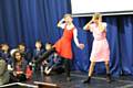 Bringing poetry to life from left Dominic Pratt, 12, and Bailey Antrobus, 12, act out I’m sick in front of Year 7s at Whitworth Community High School