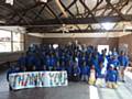 Children at the Tiyamike Mulungu Centre with their jumpers from St Peter’s Church of England Primary School