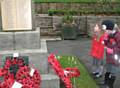 Children from St John with St Michael CE Primary School in Shawforth at Whitworth Cenotaph