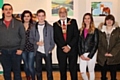 Hopwood Hall College Fine Art students pictured with the Mayor of Rochdale, Surinder Biant