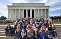 Whitworth Community High School students at the Lincoln Memorial in Washington