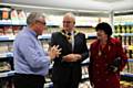 John Marren, Company Shop founder and chairman, with Mayor Ray Dutton and Mayoress Elaine Dutton