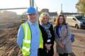 Site Manager Kevin Duffy with RBH Neighbourhood Housing Officer Lisa Halstead and Director of Communities Clare Tostevin at the site of the new homes