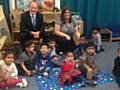 South Street Nursery pupils and headteacher Susan Lawton with Simon Danczuk MP