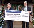 Steve Berry, Director Bamford Contract Services with  Robert Clegg OBE, Springhill Hospice Chairman