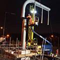 The bases for giant electronic signs going up on the M60 and the M62 as part of the smart motorway scheme