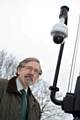 Councillor Andrew Fender, TfGM Committee Chairman, with a new traffic monitoring camera 