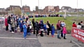 Queuing for the opening of the Frozen Fun Fair