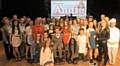 The cast in 'Annie', backstage support, front of house, staff and musicians & Liz McInnes MP 