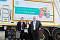 Neil Maver (Recycling Manager), Councillor Jacqui Beswick and Martin Taylor (Head of Environmental Management)