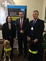 Nick Thomas-Symonds, Labour MP, with Guide Dogs volunteers