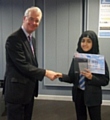 David Roberts, Chair of Governors with Nazeefah Kauser