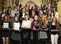 The ‘Class of 2015’ from St Cuthbert's RC High School at Rochdale Town Hall