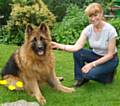 Barbara Mottley with her dog before heading off on one of the walks