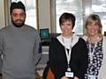 Charlotte Watson (centre) with colleagues Tahir Mahmood and Caireen Daveron 