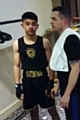 Muavia Nasim with coach David Hodkinson before his fight