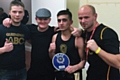 Danny Khan with Queensway ABC colleagues after his win at Riverside Whitworth Civic Hall