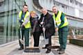 Gardener Ian Sutcliffe, Councillor Jacqui Beswick, Councillor Richard Farnell and Gardener Dave Genesis 