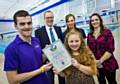 Rebecca Hayley with her parents receiving the Roll of Honour award from STA’s Zoe Cooper and Matt Di Rosa, her swimming and lifesaving teacher at Link4Life