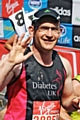 Dan Hollas running in the London marathon in 2011