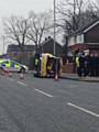 The rammed police car, Bury Old Road, Heywood