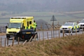 Ford Fiesta on its roof on Blackstone Edge Old Road