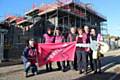 'Homes For Britain' campaigners at the new RBH homes being built at Lower Falinge.