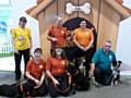 On Track members who took part at Crufts 2015, Martyn Willcock with Murphy working collie, Maria Ferguson with Maverick a Golder Retriever, Ros Founde with Toby a working sheepdog, Peter Yates with Pepper a German Shepherd, Joanne Borg with Abbie a labrador and Shelley Sandiford with Flo a labrador