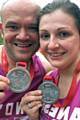 Andy and Vanessa Rees after completing the London Marathon