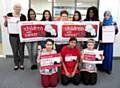 Hopwood Hall College health and social care students with their tutor Vicky Cother (top row, first on the left).