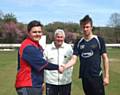 Dom Morris (Bury) and Daniel Buckley (Norden) at the coin toss